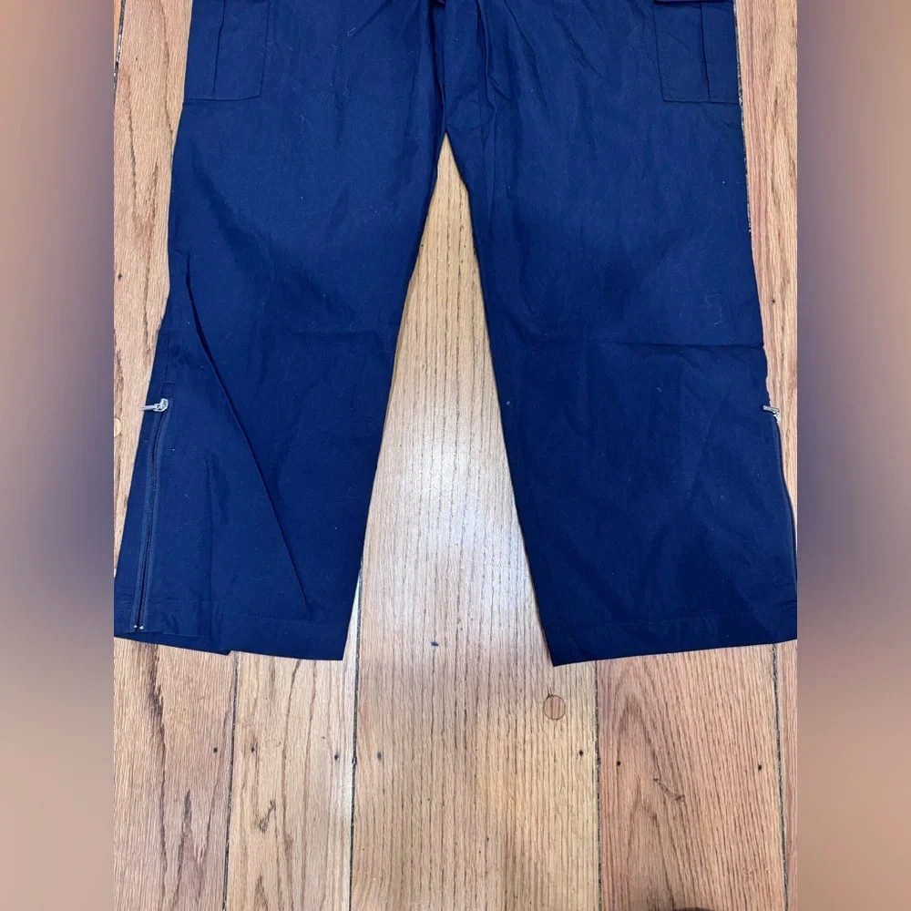 Ralph Lauren Wimbledon Navy Cargo Pants Women 12 NWT Sport Luxury Ankle Zip - Picture 6 of 6